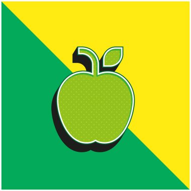 Apple Green ve sarı modern 3d vektör simgesi logosu