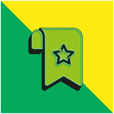 Yer imi Yeşil ve sarı modern 3d vektör simgesi logosu