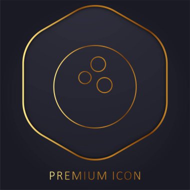 Bowling topu altın çizgisi logosu veya simgesi