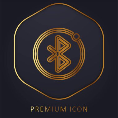Bluetooth altın çizgi prim logosu veya simgesi