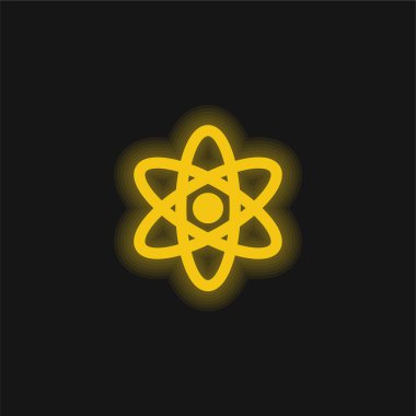 Atom sarısı parlak neon simgesi
