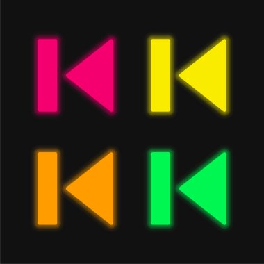 Dört renk parlayan neon vektör simgesi