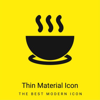 Bowl Of Hot Soup On A Plate minimal bright yellow material icon clipart