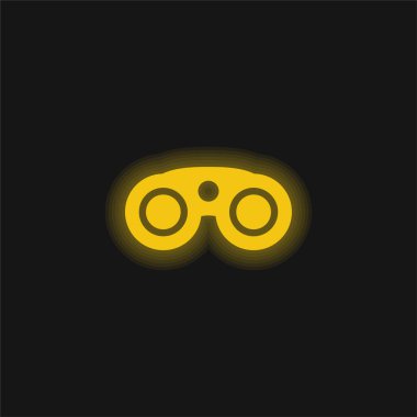 Dürbünler sarı parlayan neon simgesi
