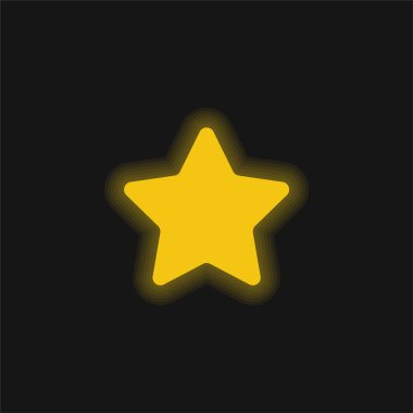 Büyük Favori Yıldız Sarı Parlayan Neon simgesi