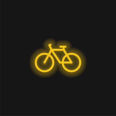 Bisiklet sarı parlayan neon simgesi