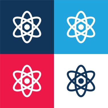 Atom mavi ve kırmızı dört renk en küçük simge kümesi