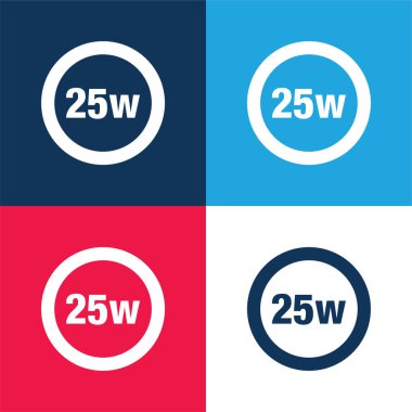 25 Watt Lamba Göstergesi Mavi ve Kırmızı Dört Renk Minimum Simgesi