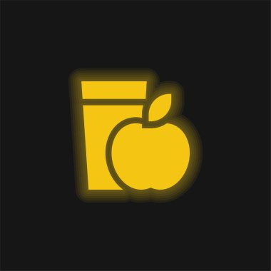 Kahvaltı sarı parlayan neon simgesi