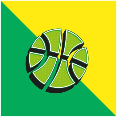 Basketbol Yeşil ve Sarı modern 3D vektör simgesi logosu