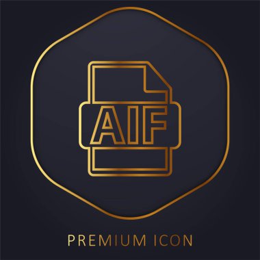AIF Dosya Sembolü altın çizgi premium logosu veya simgesi