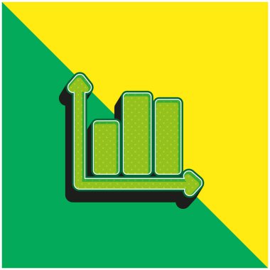 Çubuk Grafik Yeşil ve Sarı 3D vektör simgesi logosu