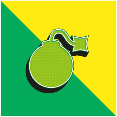 Bomba Yeşil ve Sarı modern 3D vektör simgesi logosu