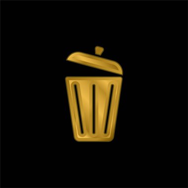 Altın kaplama metal simge veya logo vektörü