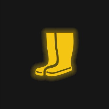 Botlar sarı parlak neon simgesi