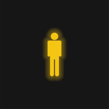 Basit Siluet sarı parlak neon simgesi