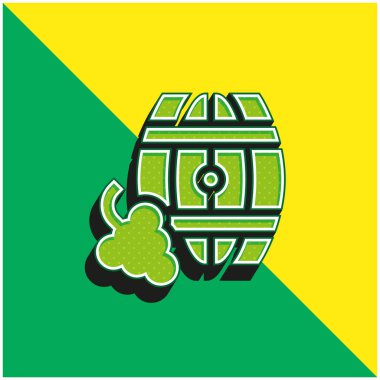 Fıçı Yeşil ve Sarı modern 3d vektör simgesi logosu