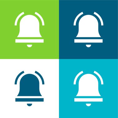 Alarm Çanı Düz 4 renk en küçük simge seti