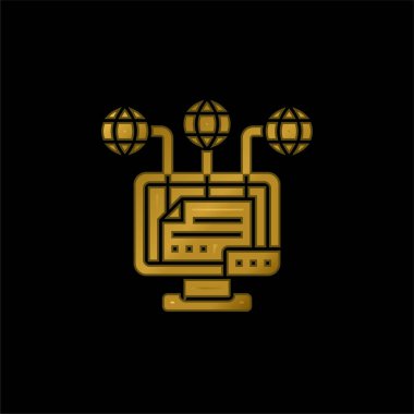 Öznitelik altın kaplama metalik simge veya logo vektörü