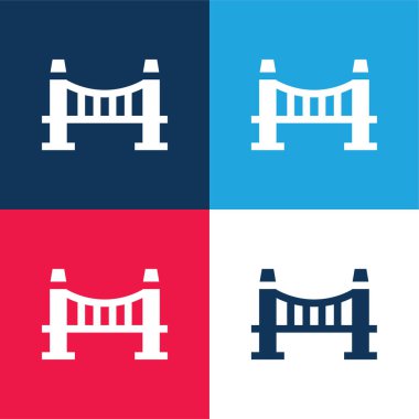 Köprü mavi ve kırmızı dört renk en küçük simge kümesi