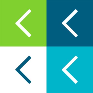 Ters Ok Düz 4 renk minimal simgesi seti