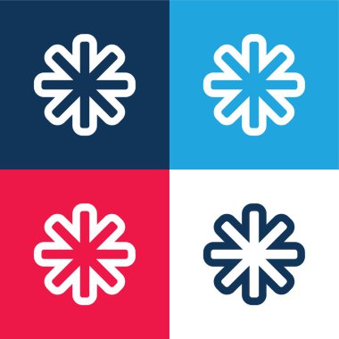 Asterisk Mavi ve Kırmızı Dört Renk Minimum Simgesi