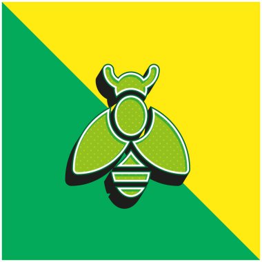 Arı Yeşili ve Sarı Modern 3D vektör simgesi logosu