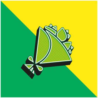 Buket Yeşil ve sarı modern 3D vektör simgesi logosu