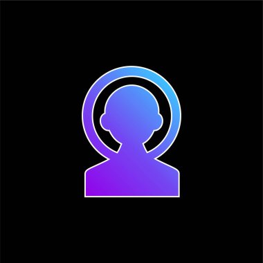 Astronot mavi eğimli vektör simgesi