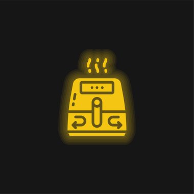 Hava Fryer sarı parlak neon simgesi