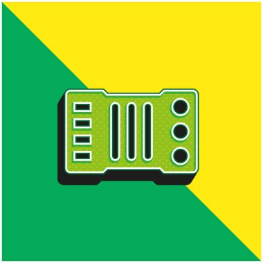 Akordeon Yeşil ve Sarı Modern 3D vektör simgesi logosu