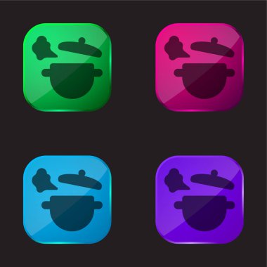 Dört renkli cam simge kaynatma