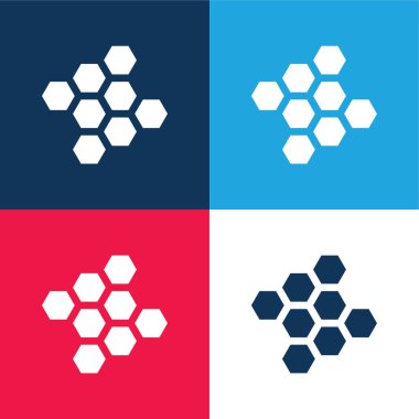 Bağ mavisi ve kırmızı dört renk en küçük simge kümesi