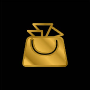 Bayanlar için altın kaplama metalik simge ya da logo vektörü