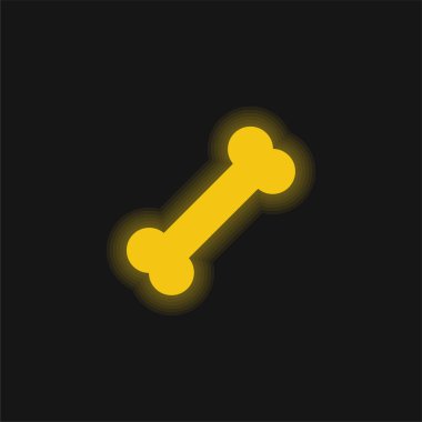 Kemik sarısı parlak neon simgesi