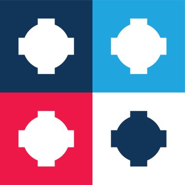 Siyah Haç Kalkanı Mavi ve Kırmızı Minimum simge kümesi