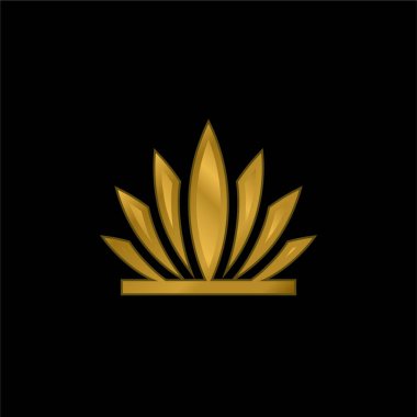 Agave altın kaplama metalik simge veya logo vektörü