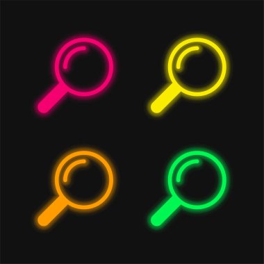 Havaalanı Arayıcısı 4 renk neon vektör simgesi