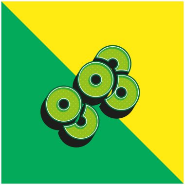 Kan Yeşili ve Sarı Modern 3D vektör simgesi logosu