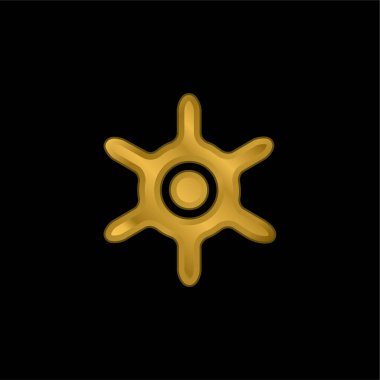 Tekne Tekerleği altın kaplamalı metalik simge veya logo vektörü