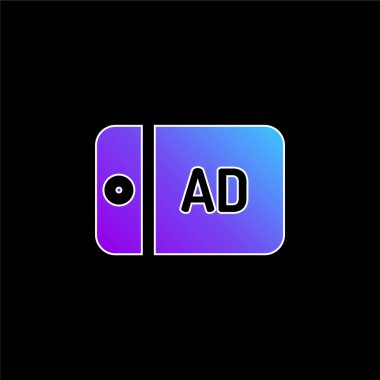 Ad mavi gradyan vektör simgesi