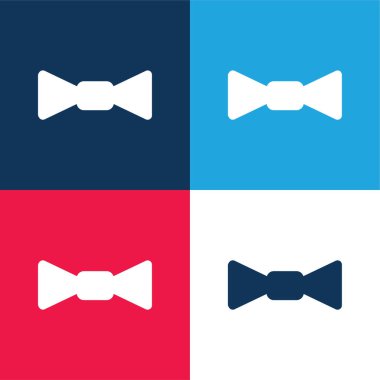 Papyon mavi ve kırmızı dört renk minimal simge seti