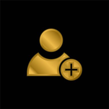 Kullanıcı altın kaplamalı metalik simge ya da logo vektörü ekle