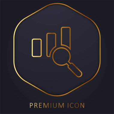Analitik altın çizgi prim logosu veya simgesi