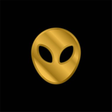 Uzaylı altın kaplama metalik simge veya logo vektörü