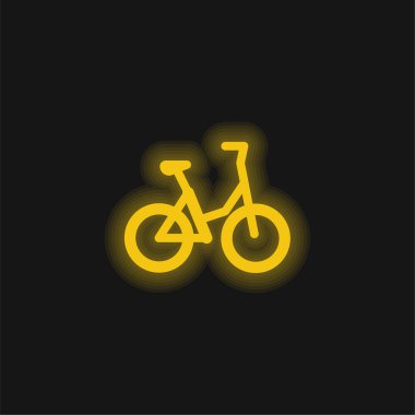 Bisiklet sarı parlayan neon simgesi