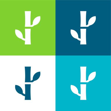 Bambu Düz 4 renk simgesi seti