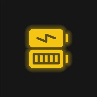 Pil sarısı parlak neon simgesi