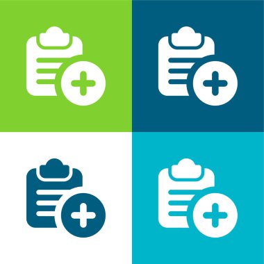 Düz dört renk simgesi seti ekle