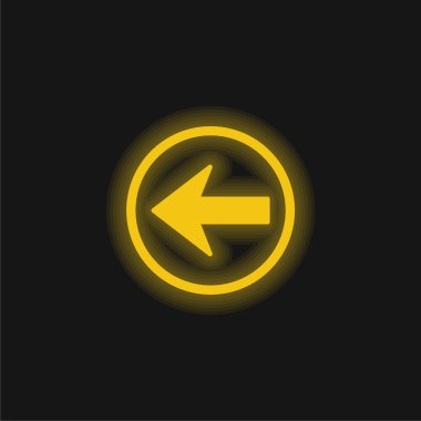 Geri Seyrüsefer Okunun Düğmesi Sol Parlak Neon simgesini Gösteriyor